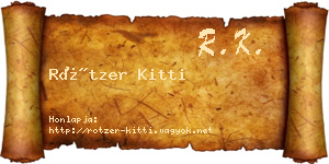 Rötzer Kitti névjegykártya